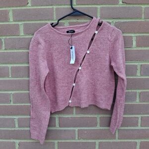 Pink Button-Accent Sweater
